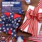 2 Rolls 20 Yard Red White and Blue Ribbon Patriotic Star and Striped Wired Royal USA Ribbon DIY Crafts for 4th of July